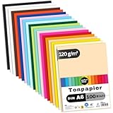 perfect ideaz • 100 Blatt Tonpapier DIN-A6, 20 Farben, 120 g/m², made in Germany, Blauer Engel zertifiziert