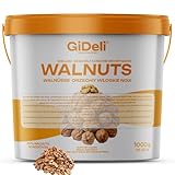 GiDeli walnüsse 1kg im Eimer Walnusskerne ungesalzen ohne Schale reich an Omega-3 ideal als gesunde Zwischenmahlzeit
