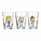 Ritzenhoff & Breker Kindergläser Astronautin, Tierärztin, Mechanikerin, Mädchen, 3er Set, 205 ml, Bedruckte Kinderbecher, Spülmaschinengeeignet