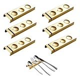 HSTWODE 4/6 Stück Edelstahl 304 MesserbäNkchen,StäBchen Kissen,StäBchenhalter,EssstäBchen Rests FüR Esstisch,FüR Verschiedene Essensszenen,Dekoration Auf Dem Esstisch Verwendet Werden (6, Gold(4))