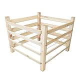 NATIV Komposter Garten, Holzkomposter Stecksystem, Gartenkomposter 100 x 100 x 80 cm, Komposter aus zertifiziertem Holz, Steckkomposter für den eigenen Kompost