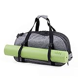 Bodhi Sporttasche | Ideal zum Yoga & als Weekender | Gym & Fitness Tasche | Reisetasche | Unisex | inkl. Befestigungsgurt für Yogamatten, Schultergurt & Nassfach | Grau/Schwarz