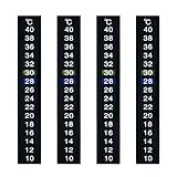 4 Stück Wassertemperatur-Aufkleber, Selbstklebendes Aquarium-Thermometer, Digitales Aquarium-Thermometer, Geeignet Für Die Haltung Von Schildkröten, Reptilien Und Zierfischen (Schwarz)