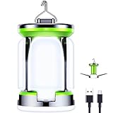 Blukar LED Campinglampe, 2000 Lumen Camping Laterne - 7 Leuchtmodi 60 LEDs Superhell USB Wiederaufladbare 10+ Std. Akkulaufzeit Zeltlampe Notfallleuchte für Camp, Wandern, Stromausfall, Notfall usw.