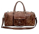 Vintage Leder Reisetasche 24 Zoll Duffel Bag für Herren und Damen