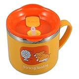 Milisten Kinderbecher mit Griffen und Strohhalm Doppelwandig Isoliert mit Messskala Niedliches Cartoon Design Trinklerntasse für Kleinkinder Geeignet für Milch Wasser und Heiße Getränke