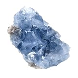 Ipetboom Natürlicher Celestit Rohstein Himmelblaues Mineralien Tischdekoration Geologie Exemplar für DIY Schmuck Herstellung und Wohnraumgestaltung