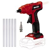 Einhell Akku-Heißklebepistole TE-CG 18 Li - Solo Power X-Change (Lithium-Ionen, in 120 Sekunden einsatzbereit, inkl. 5 Klebestifte + Flachklebedüse, ohne Akku und Ladegerät)