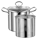 Fritteusen-Set, 3, 5-l-Fritteusentopf mit Korb, Fritteusentopf aus Edelstahl mit Deckel, kleine Fritteuse