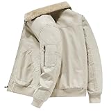 Generisch Herren Winterjacke Übergangsjacke Fleece Gefütterte Jacken Wintermantel Militärjacke TruckJacken Arbeitsjacke mit Taschen Winter Outdoorjacke Funktionsjacke Softshelljacke