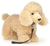 Uni-Toys - Pudel (apricot), stehend (mit Leine) - 30 cm (Länge) - Plüsch-Hund - Plüschtier, Kuscheltier