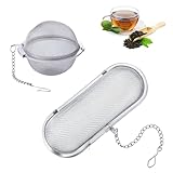 2 Stück Gewürzei, Gewürzsieb Zum Mitkochen, Teesieb Für Losen Tee, Teesieb Edelstahl, Gewürzkugel Mit Kette Gewürzsieb, 11 Cm Tee-Ei Für Losen Tee, Kaffee, Rose, Gewürze Und Kräuter