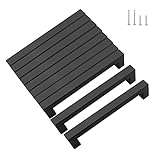 KEWUZY 10 Stück Möbelgriffe, Schwarz 96mm lochabstand Küchengriffe, Edelstahl Schubladengriffe mit Vierzig Schrauben, Schrankgriffe Türgriffe, Küche Quadrat Griffe (Schwarz, 96mm)
