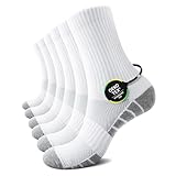 TUUHAW Tennissocken Damen 39-42 Weiß Socken Herren 39-42 Sportsocken Laufsocken Baumwolle Herrensocken 39-42 Wandersocken Fahrradsocken 6 Paar Frottee Socken Running Socken für Damen