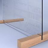SARAR Spuckschutz aus 8mm echtes SICHERHEITSGLAS - (B) 120 cm x (H) 70 cm Made in Germany - Antibakteriell Hustenschutz Thekenaufsatz Niesschutz Spritzschutz Virenschutz ESG F1