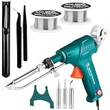 120W Lötpistole mit Draht Lötkolben mit Lötzinnzufuhr Einstellbare Temperatur 300–580 °C Handgehaltener Kabelgebundener Lötpistole Set Enthalten Zubehör, Intern Beheizte Schweißenwerkzeuge(EU PLUG)