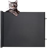 Generisch Ausziehbares Treppenschutzgitter, 78 to130 cm, Ohne Bohren, Tragbarer Sicherheitszaun für Treppen und Türen, Schwarz (M)