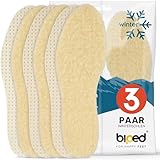 biped 3 Paar Winter Einlegesohlen mit Lammwolle - Warme Sohlen für Schuhe - Extra weiche Schuh Einlagen für Damen und Herren z2389(39)