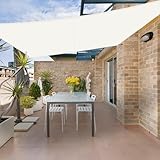 HENG FENG Sonnensegel 4x5m Rechteckig Wasserdicht mit 95% UV-Schutz Sonnenschutz für Garten Terrasse Balkon | Wetterfest & Windstabil aus hochwertigem PES Polyester | Beige