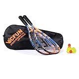 VICFUN Speed-Badminton 100 Set Junior - 2 Badmintonschläger, 3 Bälle und eine hochwertige Badmintontasche