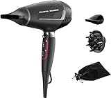 Rowenta x Karl Lagerfeld CV888L K/Pro Stylist Haartrockner | 2200 Watt Pro AC-Motor | ultraschnelles Trocknen | Ionic Shine | Glanz-Booster | Kaltlufttaste | inkl. Zubehör | Schwarz/Rot