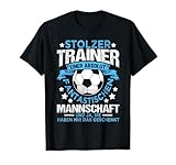Trainer Sport Fußball Spruch Deko & Geschenke Stolzer Trainer einer Fußballmannschaft Fußball T-Shirt Schwarz Klassische Passform Kurzarm Herren Fußballtrainer Fußball-T-Shirts für Herren