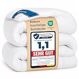 BEDSURE Bettdecke 135x200 Ganzjahresdecke Steppdecke - Bettdecke 135x200cm 4 Jahreszeiten Bettdecken - Oeko-TEX Zertifiziert 300GSM Weiß Sommerdecke, Weiche Warm Duvet Schlafdecke für Allergiker