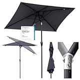 Sekey 210 × 140 cm Aluminum Sonnenschirm Marktschirm Gartenschirm Terrassenschirm Sonnenschutz UV 50+ Rechteckig
