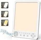 LOOYMNZ Tageslichtlampe, Lichttherapielampe 10000 Lux,Simulation von Tageslicht, Intelligenter Timer und Speicherfunktion,White Noise Daylight Lamp Gegen Depressionen für Mehr Wohlbefinden