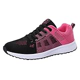 Laufschuhe, Damen, orthopädisch, für Damen, Laufschuhe, orthopädisch, für Damen, Freizeitsport, Tennis, bequem, atmungsaktiv, Sneaker, Rosa B, 37 EU