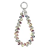 Glänzend Kristall Handykette Perlen Handyband Schlüsselband Kurz Kristalle Handyketten Schlüsselanhänger Armband Handschlaufe Handys Band für Handyhülle Phone Strap Phone Lanyard Keychain Bag Charms