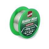 Bleifrei Lötzinn 0.6mm, Lötdraht 20g mit Flussmittel Lötzinn, Kolophoniumkern Sn99.3 Cu0,7, Elektronik-Lötdraht, zum Elektrolöten Reparatur