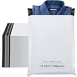 Metronic Versandtaschen, 14,5 x 19 cm, 300 Stück, große Poly-Versandtaschen für kleine Unternehmen, weiße Polybeutel für Kleidung, Verpackungsbedarf, stark haftend, selbstklebende Versandtaschen