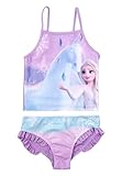 Disney Die Eiskönigin Tankini Badeanzug mit Rüschen für Mädchen - ELSA Frozen Kinder Zweiteiler Schwimmanzug Lila (DE/NL/SE/PL, Numerisch, 110, 116, Regular, Lila)