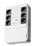 LEGRAND, Unterbrechungsfreie Stromversorgung (USV-Anlage), Keor Multiplug mit 800VA/480W, 6 Ausgänge je 230V (Schuko-Steckdosen) & USB-Ladegerät, Line Interactive, Interner AVR, Autom. Restart, 310082