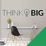 Think Big. Ideas Light Bulb Moment – Büro-Wandkunst-Aufkleber [Kaktus]
