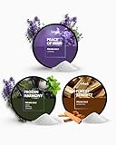 frihed.® Saunasalz Trio - Hochwertiges Peelingsalz mit Lavendel, Minze und Sandelholz Duft - Ideal nach Sauna, Dusche & Dampfbad - 3er Set