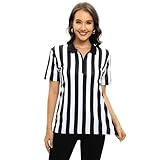 CUTIEHON Damen Schiedsrichter-Shirt, offizielles Basketball-Schiedsrichtertrikot für Halloween-Kostüme oder Kellneruniformen, Schwarz, X-Klein