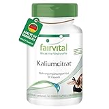 Fairvital | Kaliumcitrat - 90 Kapseln - HOCHDOSIERT - 300mg elementares Kalium pro Kapsel - VEGAN