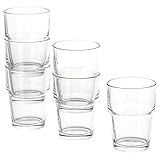 IKEA 6-er Set Gläser REKO STAPELBAR 170 ml - 9 cm hoch - Spülmaschinenfest