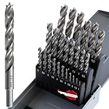 WELIQU 25-tlg. Holzbohrer Set 1-13 mm für Hart- und Weich-Holz - ACHTUNG: Sehr scharfe Bohrer aus widerstandsfähigem HSS-G Stahl in 0,5 mm Schritten