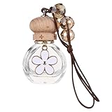 UPKOCH Glas Auto Parfümflasche Anhänger mit Holzdeckel Hängender Auto Lufterfrischer Innenraum Duftspender Dekoratives Aromatherapie Zubehör Büro Zuhause