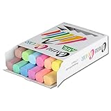 Wiemann Lehrmittel Tafelkreide bunt in Faltschachtel, 12 Stück, staubfrei (12 Farben)