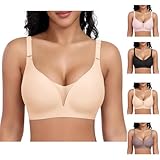 Sale Angebote BH Damen ohne Bügel Große Brüste Weich Starker Halt Push Up BH ohne Buegel Seamless Bequem Klassische Soft Nahtloser Bügelloser T Shirt Bra Gepolstert Mesh Br Sale Angebote Bestellung