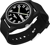 Armbanduhr Herren Quarzuhr Analog, Sporliche Uhr Herren Damen 50M Wasserdicht Silikonband Casual Armbanduhren für Jugendliche mit Datum Wochentag Leuchtzeiger Große Zahlen
