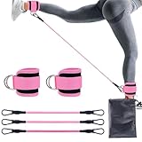 5 Stück Knöchel-Widerstandsbänder, Widerstandsbänder für das Bein-Po-Training, Home Gym Übung Ausrüstung für Mann und Frau, für die Tonisierung der Gesäß und Beinmuskeln (rosa)