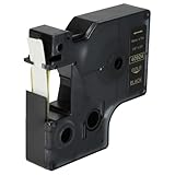 vhbw Schriftband-Kassette Ersatz für Dymo 40924, D1 für Etiketten-Drucker 7m x 9mm Gold auf Schwarz