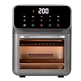 Panana 12L Digitaler Heißluftofen mit Drehspieß, 10-in-1-Funktionen, intelligenter Kochautomat zum Heißluftfrittieren, Braten, Dörren, Backen, Aufwärmen