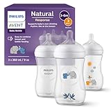 Philips AVENT Natural Response Geschenkset für Babys: 3 Natural Response Babyfläschchen (260 ml) mit T3 Saugern (ab 1 Monat), SCY903/63