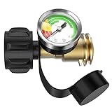 -Füllstandsanzeige | Druckmanometer für Propantank, mit Anschluss QCC1 Typ 1, 2 – 18 kg, Lecksucher für Campingkocher, Heizer, Grills, Brenner
